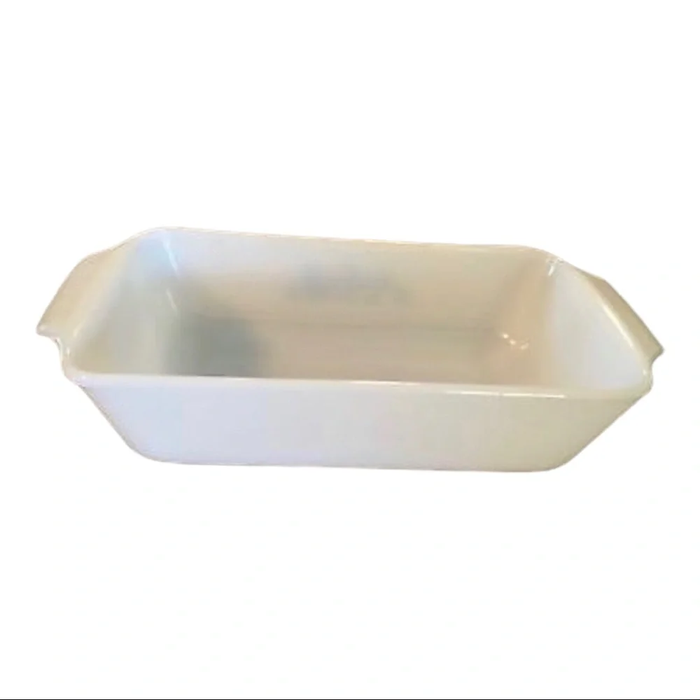 Fire King Anchor Hocking Milk Glass 1 Qt Loaf Pan Baking Dish Collector Vintage